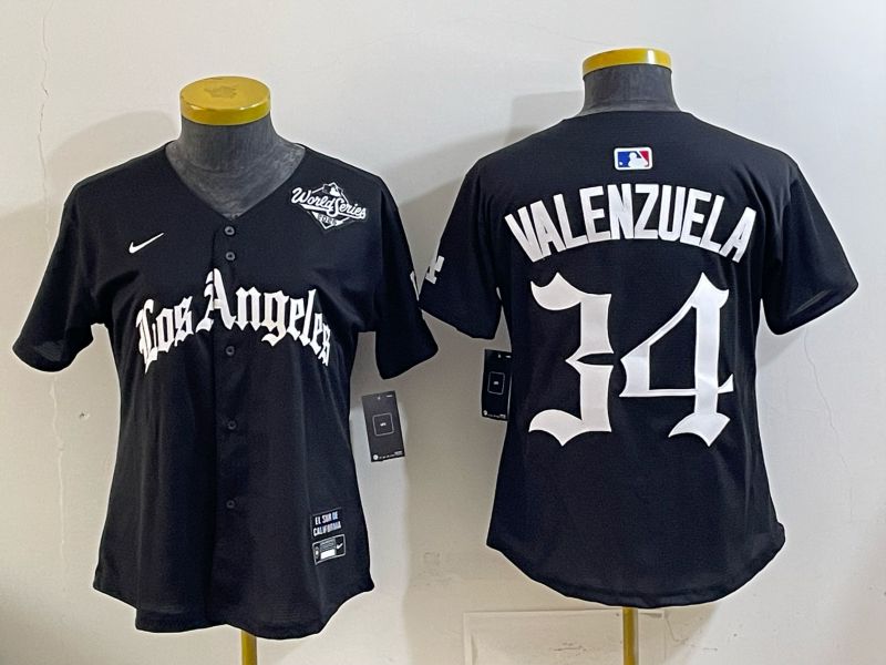 Youth Los Angeles Dodgers #34 Valenzuela Black 5th Jointly Name 2026 Nike MLB Jersey style 07->youth mlb jersey->Youth Jersey
